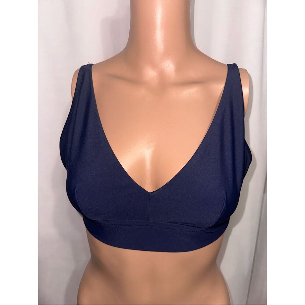 BEAUTIFUL Aerie Scoop Bikini TOP V-neck Textured smooth Swimming Top Swimsuit sz